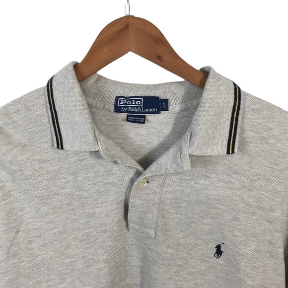 LS193 Mens POLO Ralph Lauren Designer Long Sleeve Polo Shirt L - Picture 3 of 4